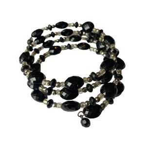 Black Beaded Wrap Bracelet